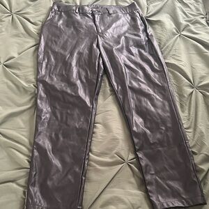 Joe B Faux Leather Dress Pants in Shiny Plum